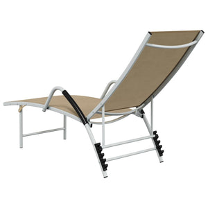 vidaXL Patio Lounge Chair Outdoor Sunbed Sunlounger Textilene and Aluminum-11