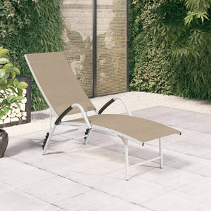 vidaXL Patio Lounge Chair Outdoor Sunbed Sunlounger Textilene and Aluminum-3