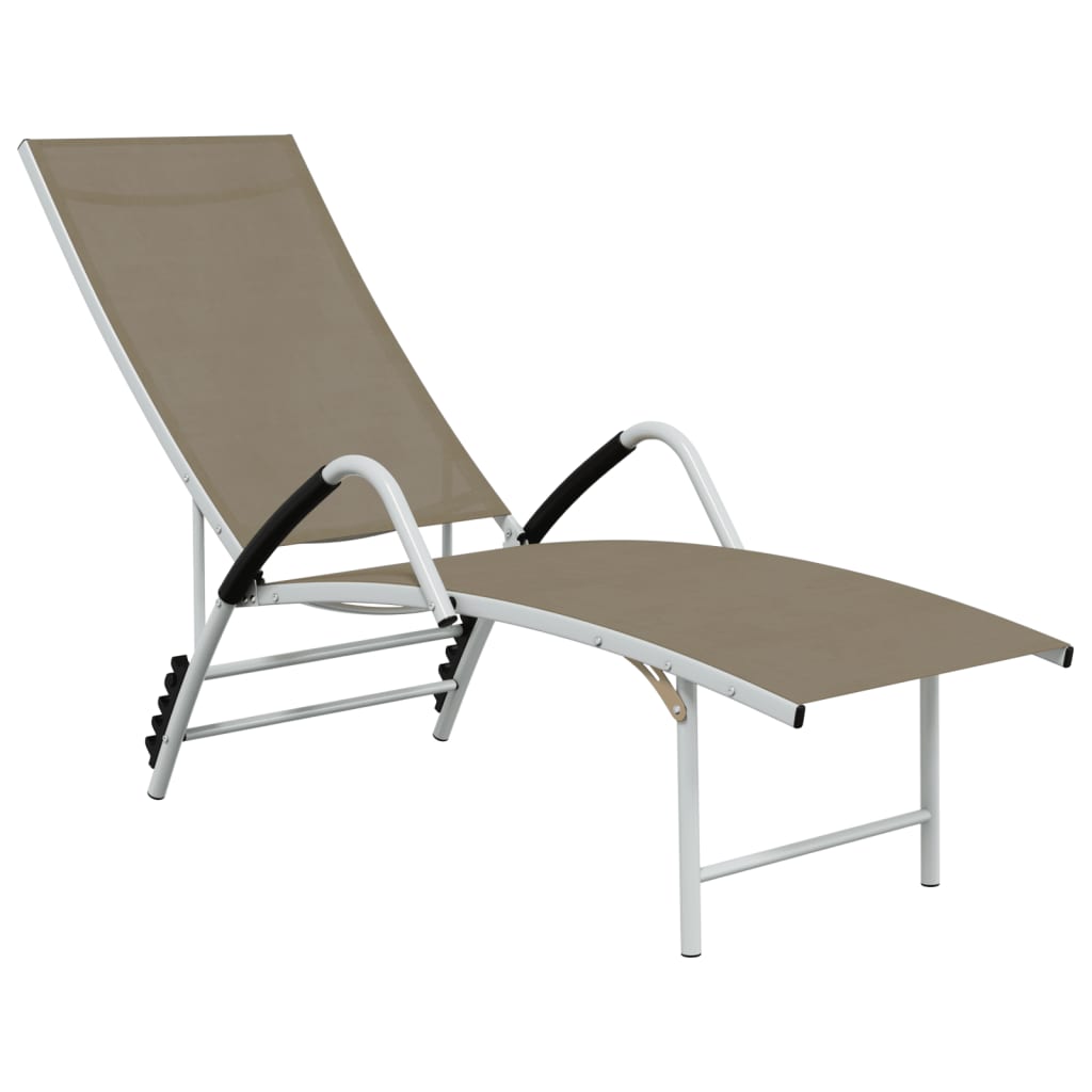 vidaXL Patio Lounge Chair Outdoor Sunbed Sunlounger Textilene and Aluminum-6