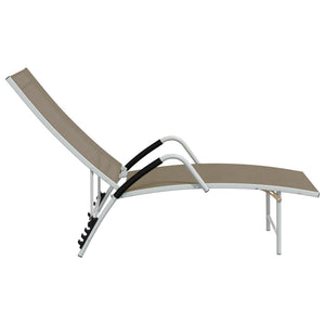 vidaXL Patio Lounge Chair Outdoor Sunbed Sunlounger Textilene and Aluminum-19