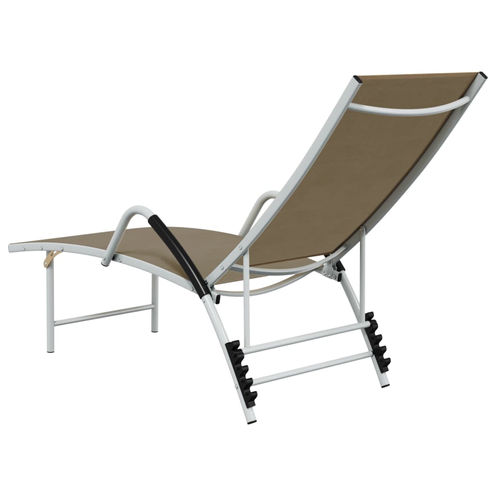 vidaXL Patio Lounge Chair Outdoor Sunbed Sunlounger Textilene and Aluminum-21