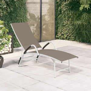 vidaXL Patio Lounge Chair Outdoor Sunbed Sunlounger Textilene and Aluminum-8