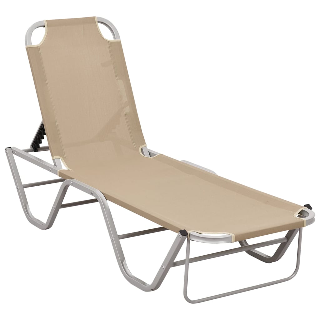 vidaXL Patio Lounge Chair Outdoor Sunbed Sunlounger Aluminum and Textilene-3