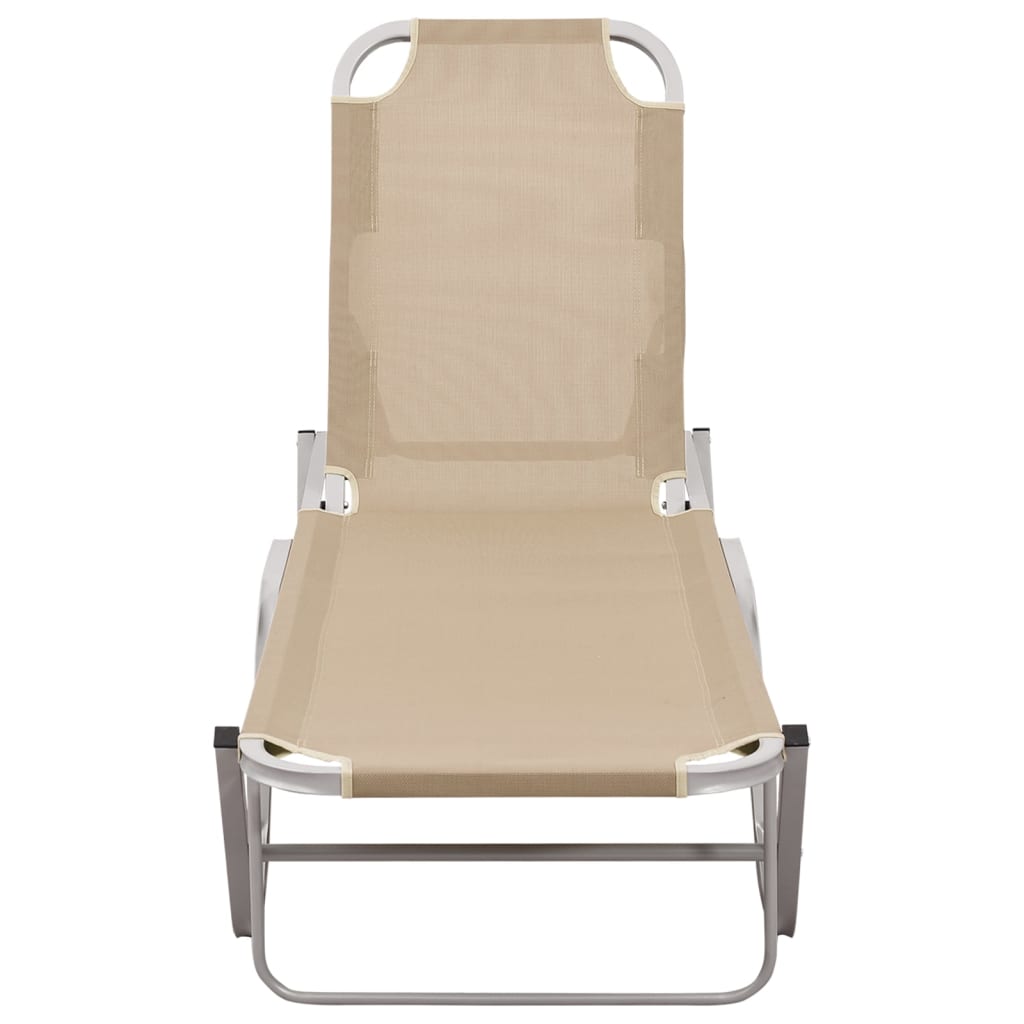 vidaXL Patio Lounge Chair Outdoor Sunbed Sunlounger Aluminum and Textilene-2