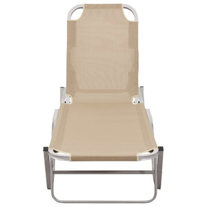 vidaXL Patio Lounge Chair Outdoor Sunbed Sunlounger Aluminum and Textilene-2