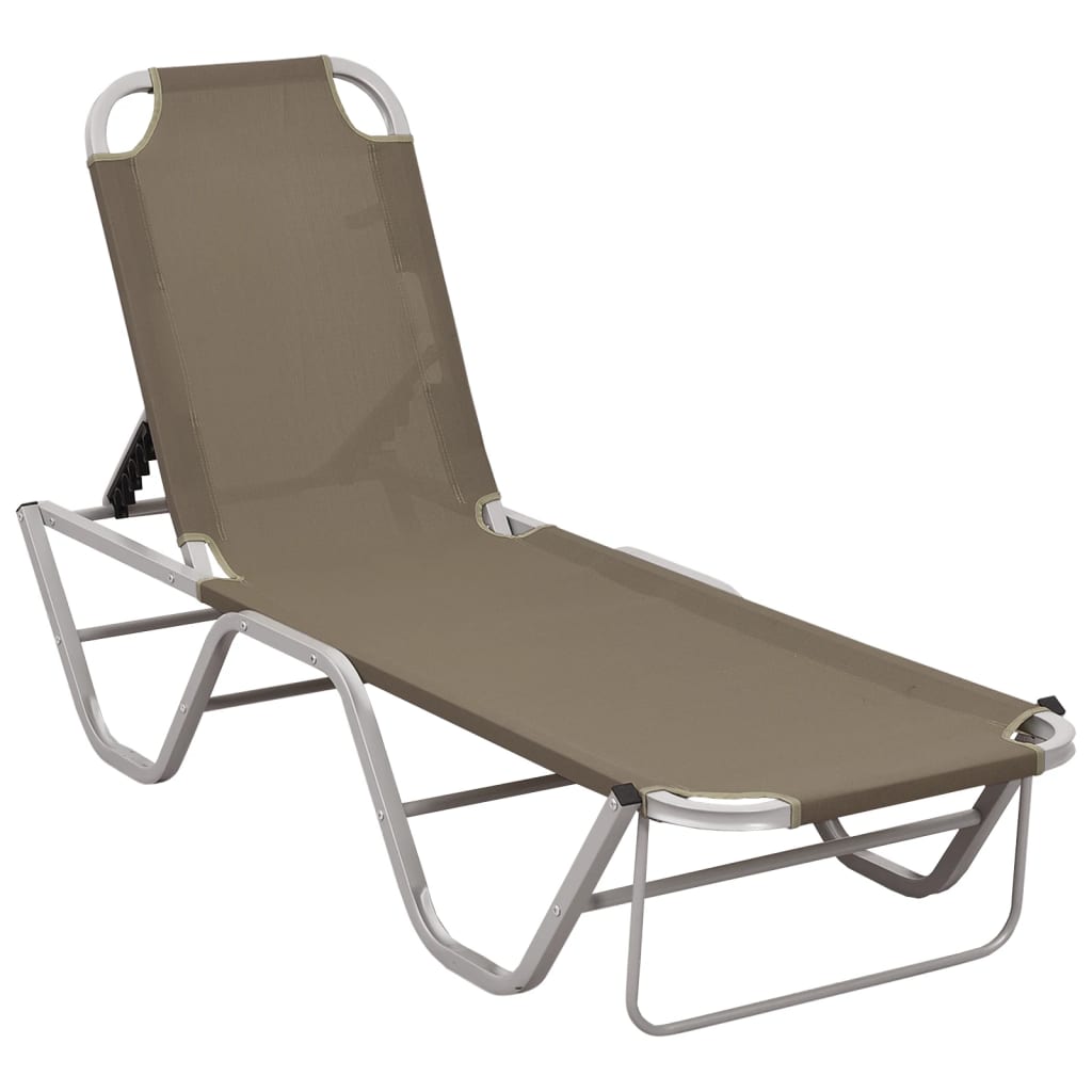 vidaXL Patio Lounge Chair Outdoor Sunbed Sunlounger Aluminum and Textilene-0