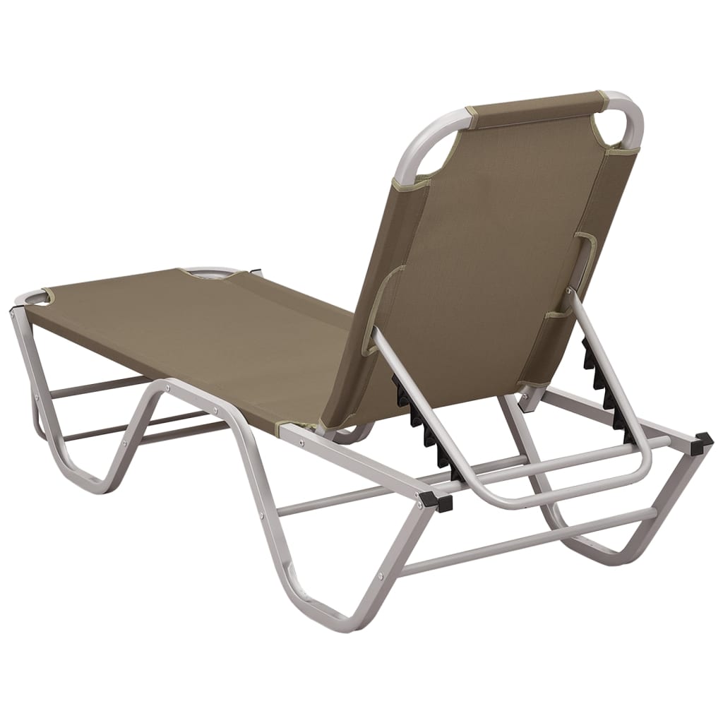 vidaXL Patio Lounge Chair Outdoor Sunbed Sunlounger Aluminum and Textilene-19