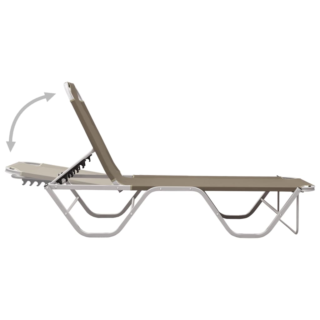 vidaXL Patio Lounge Chair Outdoor Sunbed Sunlounger Aluminum and Textilene-21