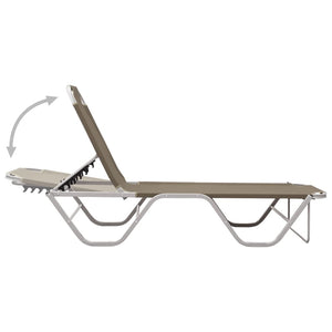 vidaXL Patio Lounge Chair Outdoor Sunbed Sunlounger Aluminum and Textilene-21