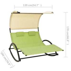 vidaXL Double Sunlounger Patio Lounge Chair with Canopy Outdoor Rocking Sunbed-10