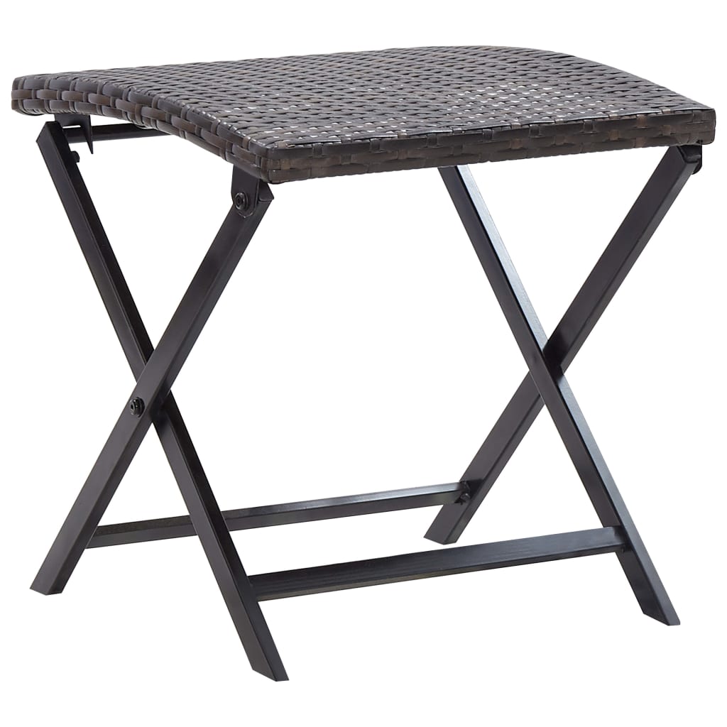 vidaXL Folding Stool Outdoor Folding Stool Chair for Balcony Lawn Poly Rattan-1