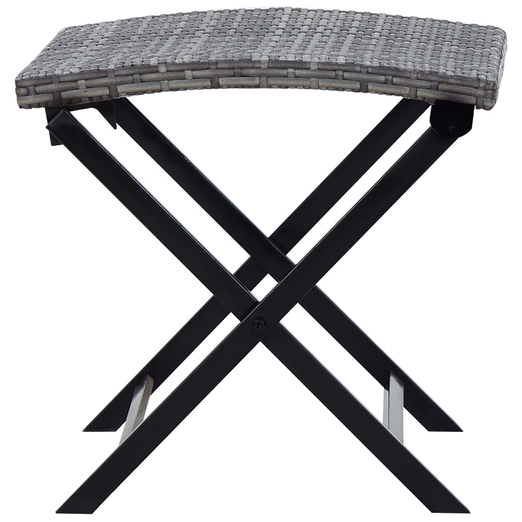 vidaXL Folding Stool Outdoor Folding Stool Chair for Balcony Lawn Poly Rattan-7