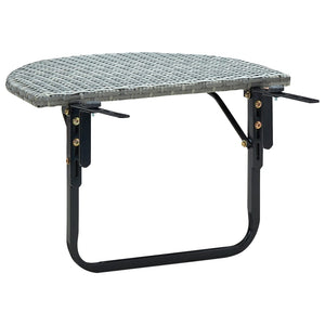 vidaXL Hanging Balcony Table Folding Outdoor Patio Railing Table PE Rattan-5