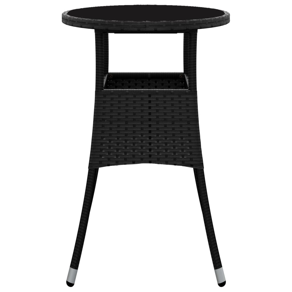 vidaXL Dinner Table Round Patio Dining Table Tempered Glass and Poly Rattan-14