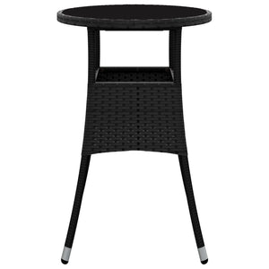 vidaXL Dinner Table Round Patio Dining Table Tempered Glass and Poly Rattan-14