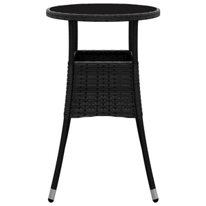 vidaXL Dinner Table Round Patio Dining Table Tempered Glass and Poly Rattan-16