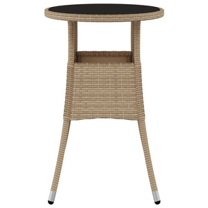 vidaXL Dinner Table Round Patio Dining Table Tempered Glass and Poly Rattan-3