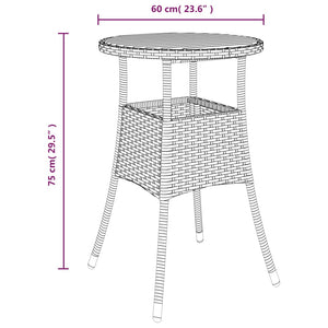 vidaXL Dinner Table Round Garden Dining Table Acacia Wood and Poly Rattan-6