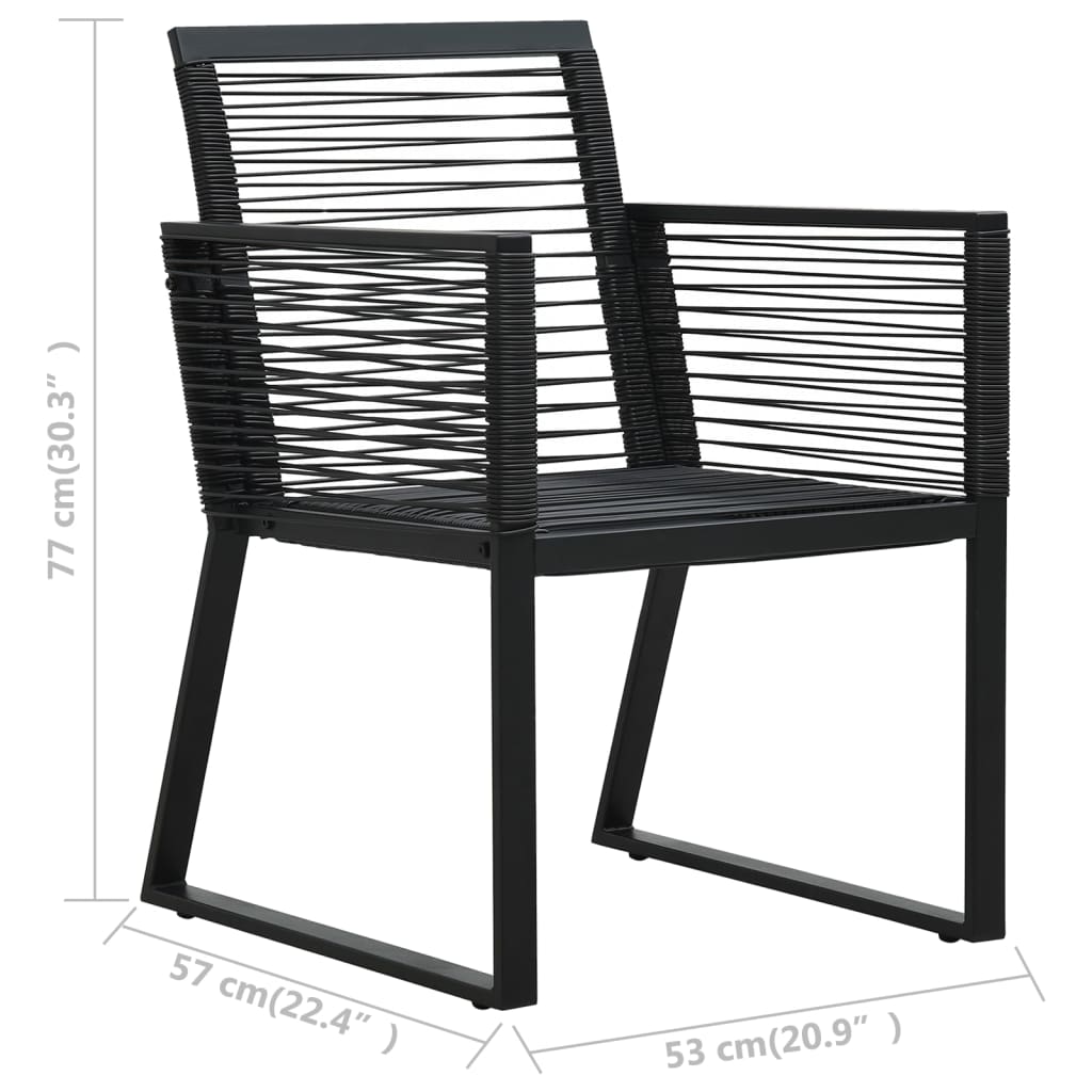 vidaXL 2/4x Garden Chair Black PVC Rattan Outdoor Patio Seating Lounge Chairs-12