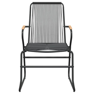 vidaXL Patio Chairs 2 pcs Black 22.8"x23.2"x33.7" PVC Rattan-1