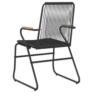 vidaXL Patio Chairs 2 pcs Black 22.8"x23.2"x33.7" PVC Rattan-3