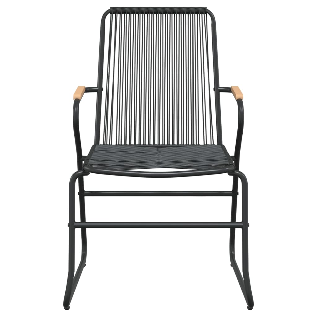 vidaXL Patio Chairs 4 pcs Black 22.8"x23.2"x33.7" PVC Rattan-2