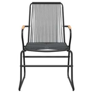 vidaXL Patio Chairs 4 pcs Black 22.8"x23.2"x33.7" PVC Rattan-2