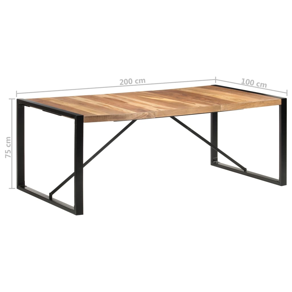 vidaXL Solid Wood Dining Table with Sheesham Finish Furniture Multi Sizes-4