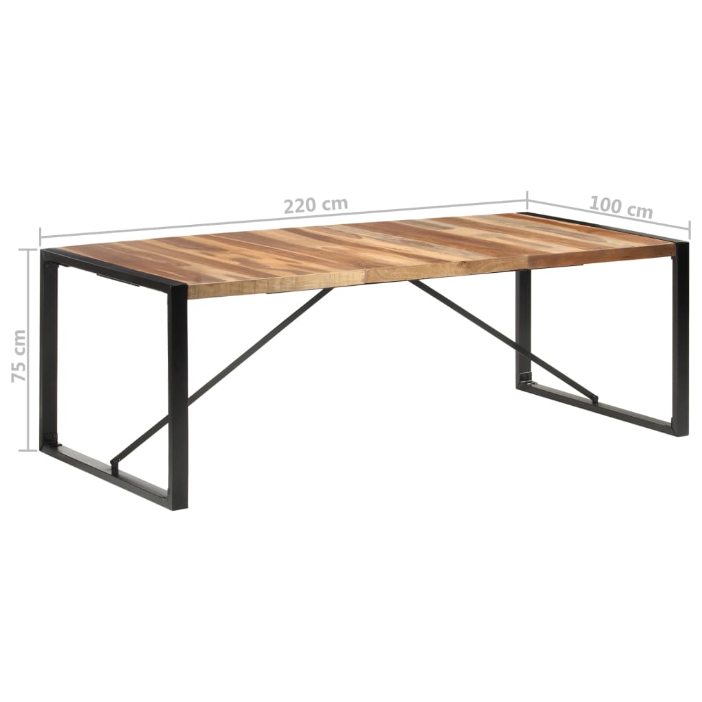 vidaXL Solid Wood Dining Table with Sheesham Finish Furniture Multi Sizes-29