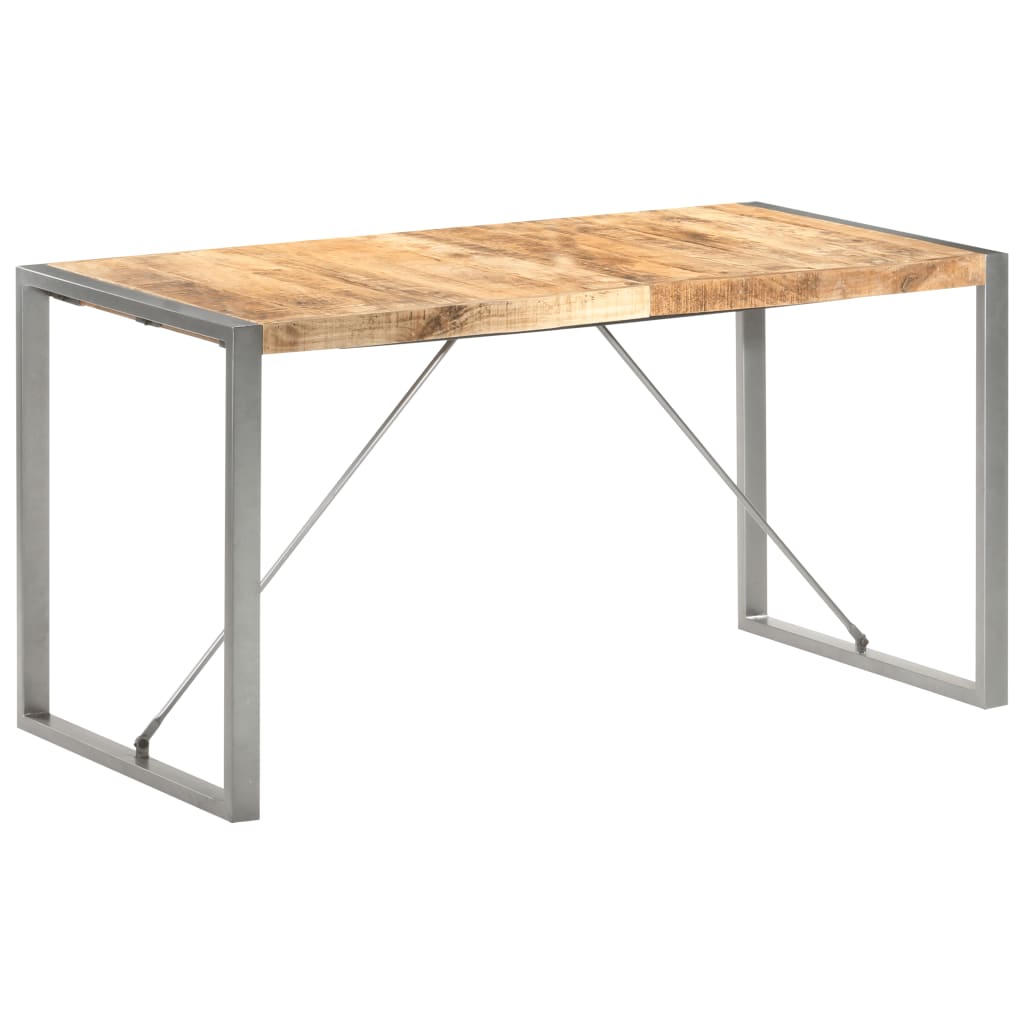 vidaXL Dining Table 55.1"x27.6"x29.5" Solid Rough Mango Wood-6