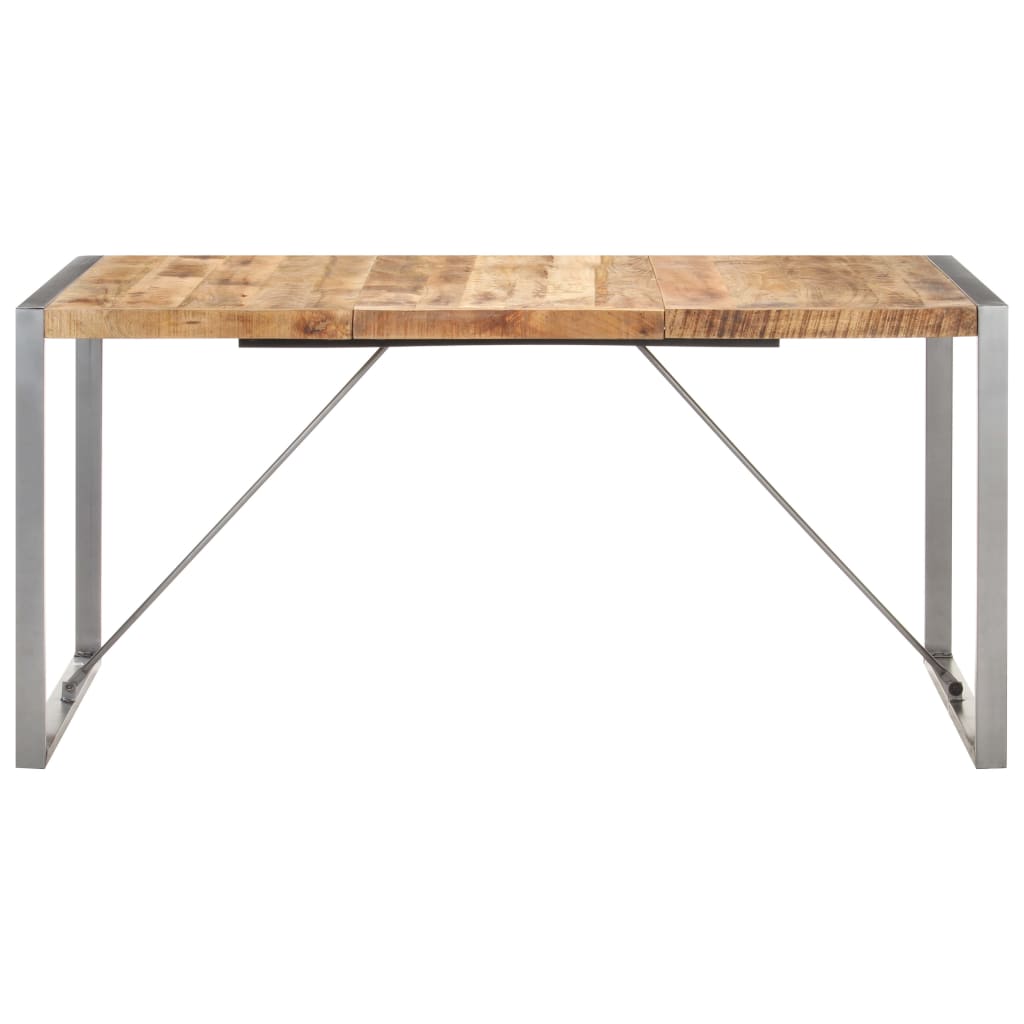 vidaXL Dining Table 63"x31.5"x29.5" Solid Rough Mango Wood-0