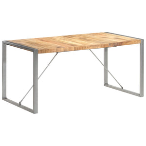 vidaXL Dining Table 63"x31.5"x29.5" Solid Rough Mango Wood-6