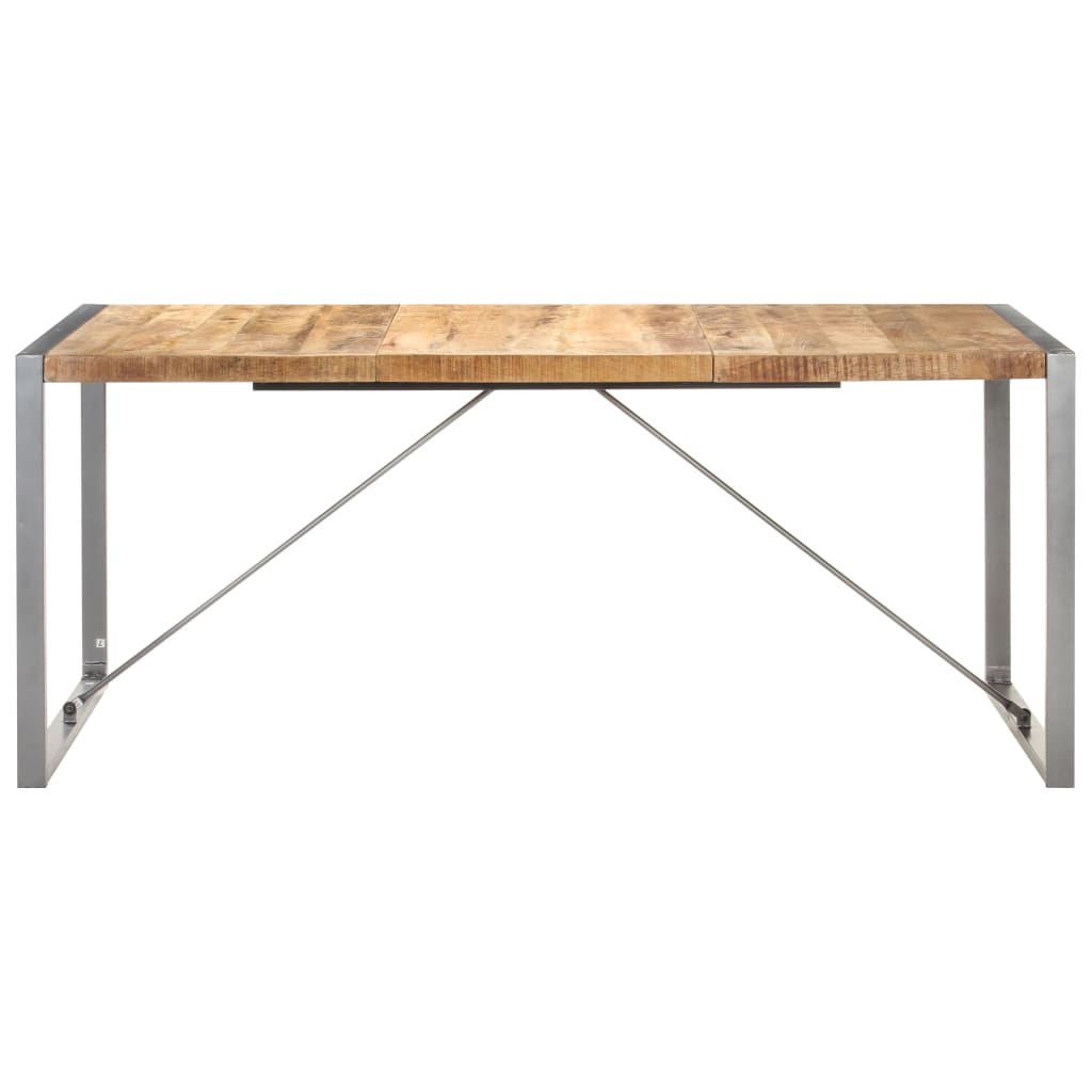 vidaXL Dining Table 70.9"x35.4"x29.5" Solid Rough Mango Wood-0