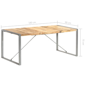 vidaXL Dining Table 70.9"x35.4"x29.5" Solid Rough Mango Wood-5