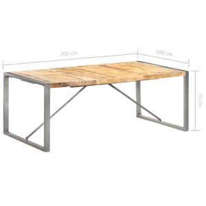 vidaXL Dining Table 78.7"x39.4"x29.5" Solid Rough Mango Wood-5