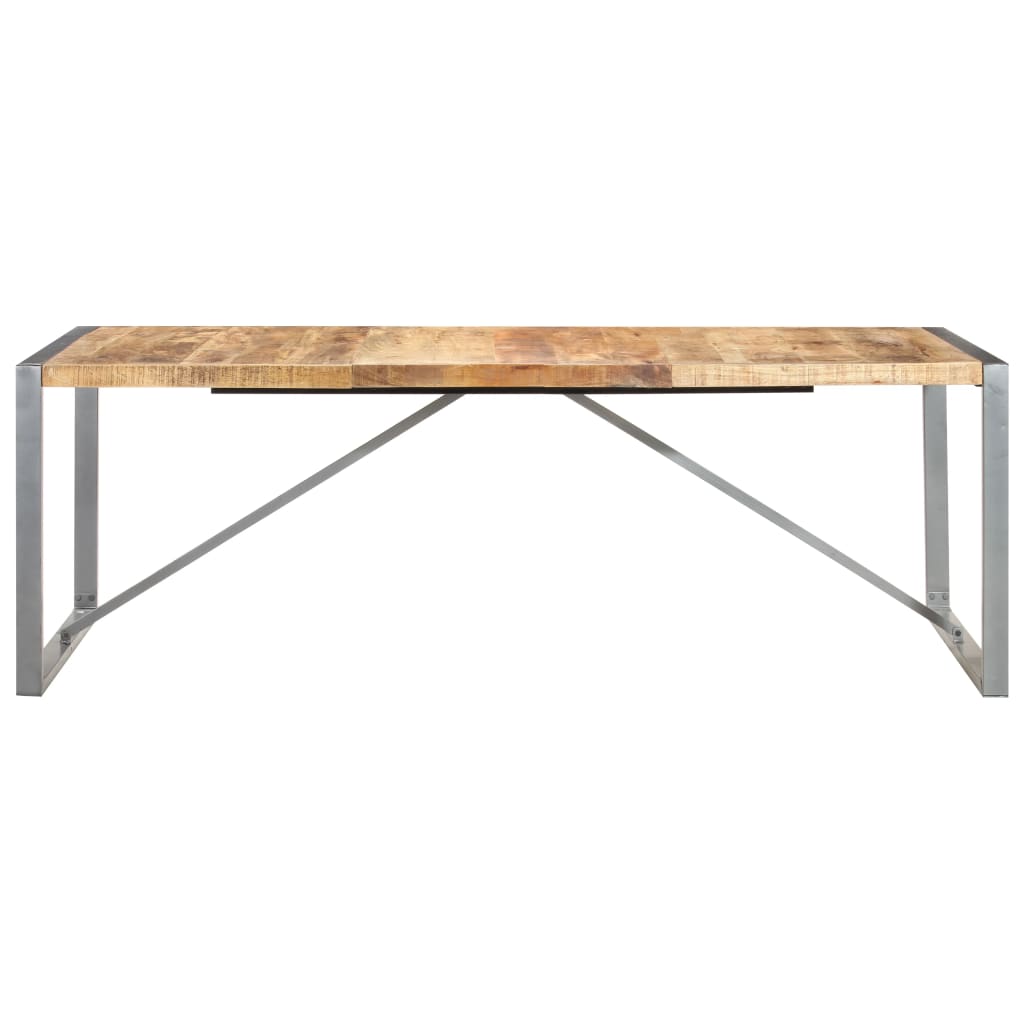 vidaXL Dining Table 86.6"x39.4"x29.5" Solid Rough Mango Wood-0