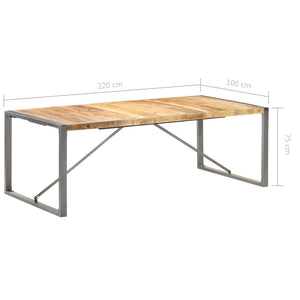 vidaXL Dining Table 86.6"x39.4"x29.5" Solid Rough Mango Wood-5