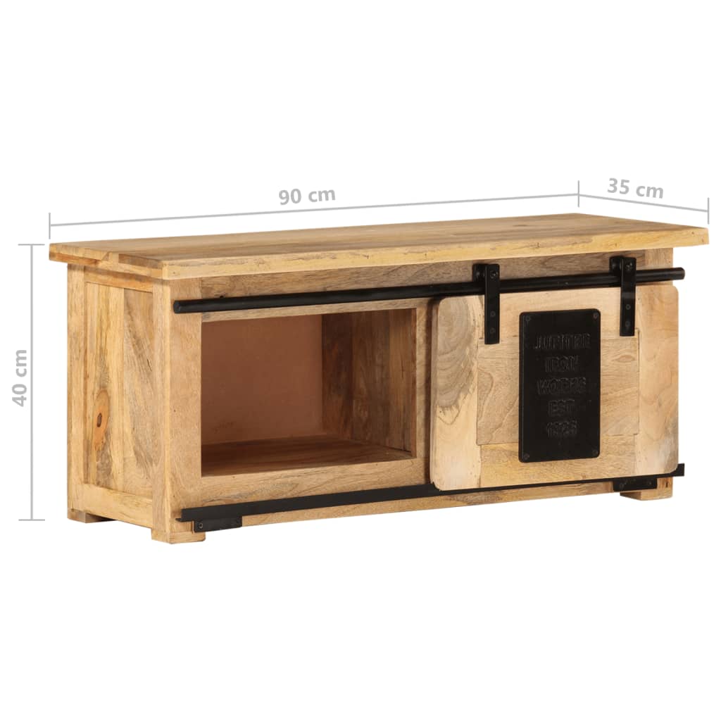 vidaXL TV Stand 35.4"x13.8"x15.7" Solid Wood Mango-8