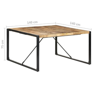 vidaXL Dining Table 55.1"x55.1"x29.5" Rough Mango Wood-5