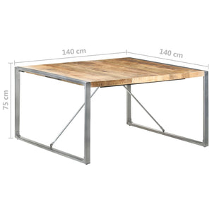 vidaXL Dining Table 55.1"x55.1"x29.5" Rough Mango Wood-5