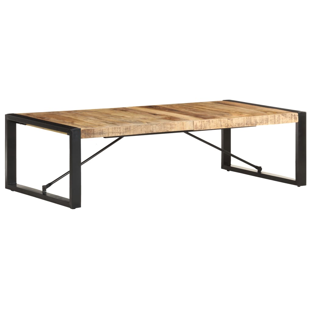 vidaXL Coffee Table 55.1"x27.6"x15.7" Rough Mango Wood-6