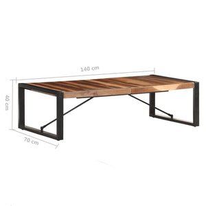 vidaXL Coffee Table 55.1"x27.6"x15.7" Solid Wood with Sheesham Finish-5