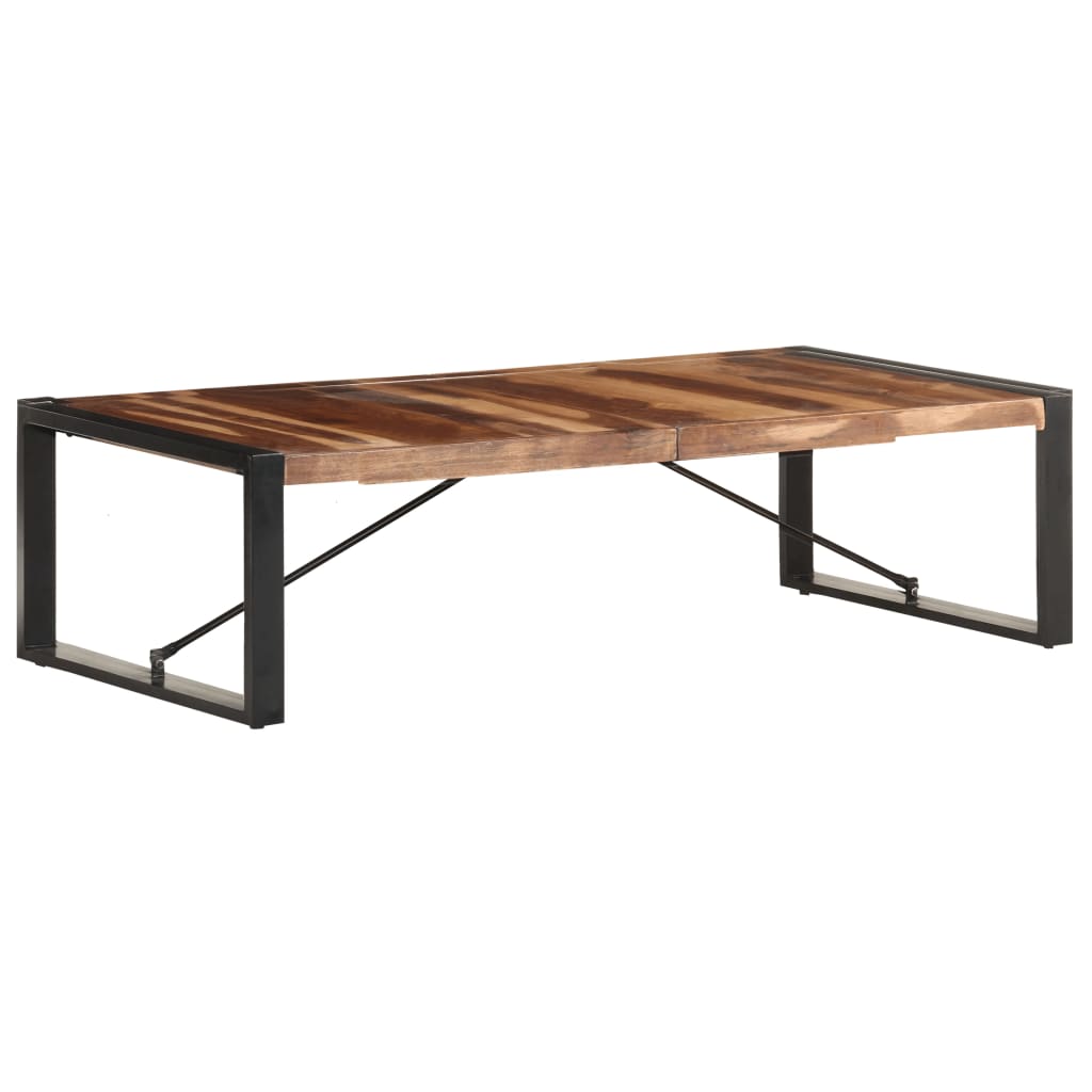 vidaXL Coffee Table 55.1"x27.6"x15.7" Solid Wood with Sheesham Finish-6