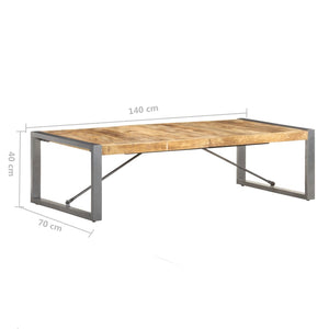 vidaXL Coffee Table 55.1"x27.6"x15.7" Rough Mango Wood-5