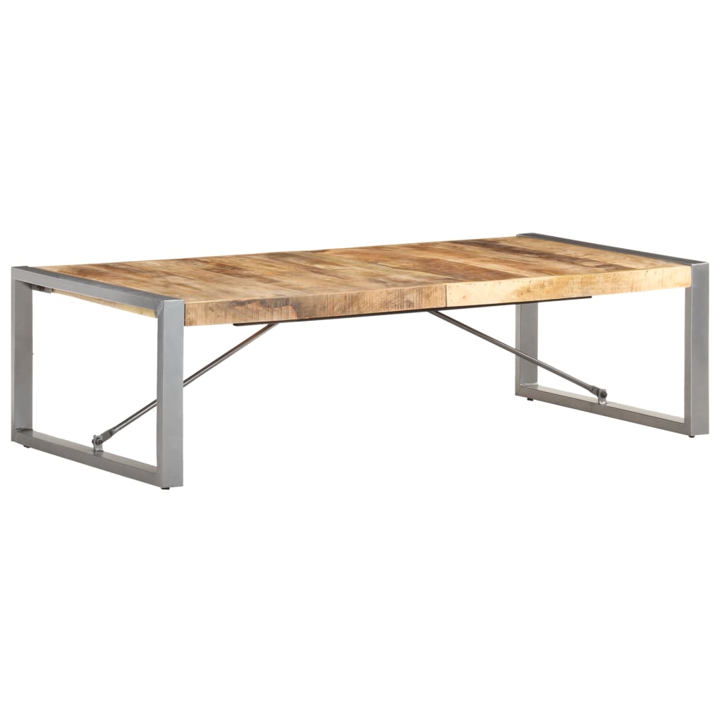 vidaXL Coffee Table 55.1"x27.6"x15.7" Rough Mango Wood-6