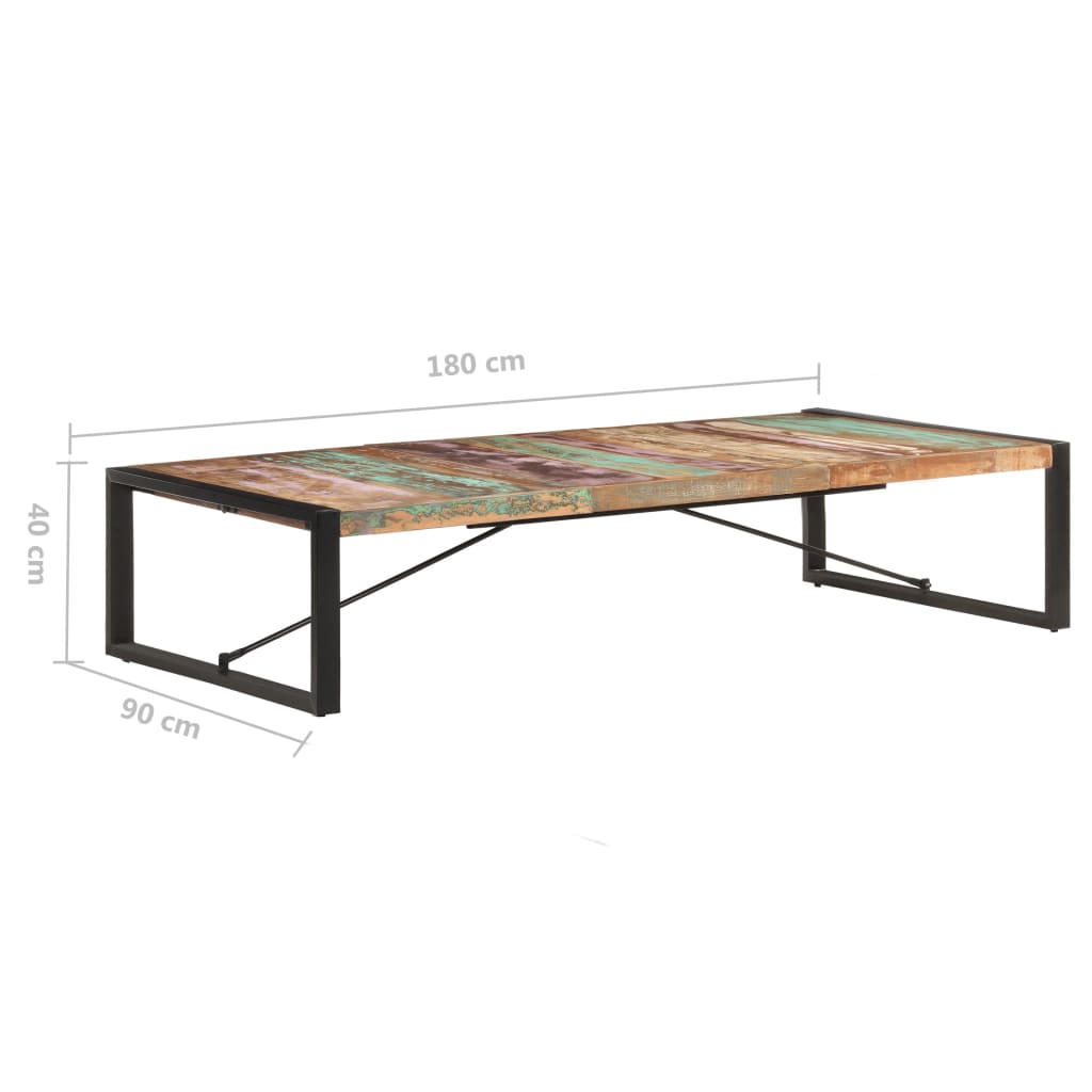 vidaXL Coffee Table 70.9"x35.4"x15.7" Solid Reclaimed Wood-5
