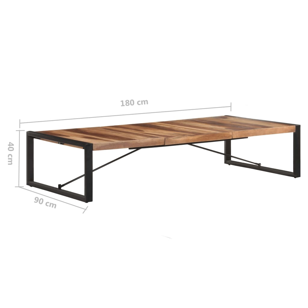 vidaXL Coffee Table 70.9"x35.4"x15.7" Solid Wood with Sheesham Finish-5