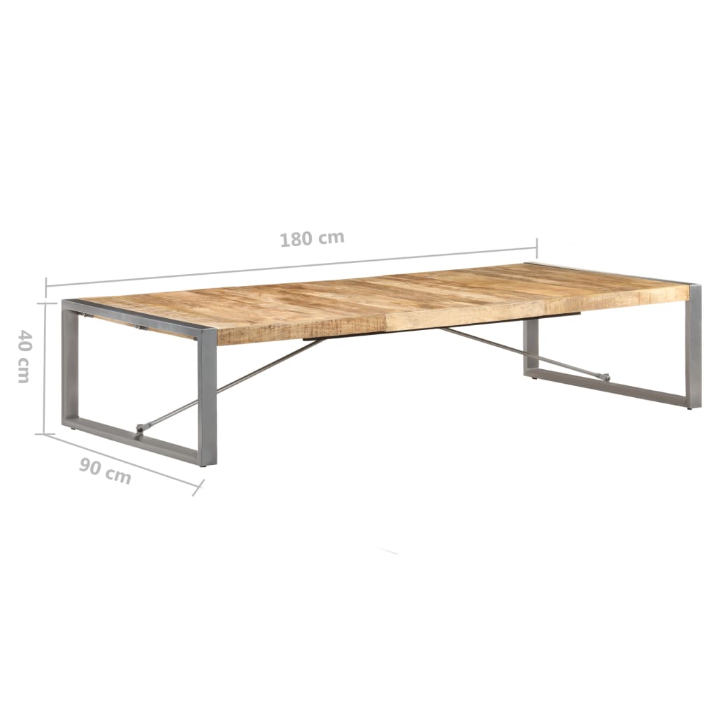 vidaXL Coffee Table 70.9"x35.4"x15.7" Rough Mango Wood-5