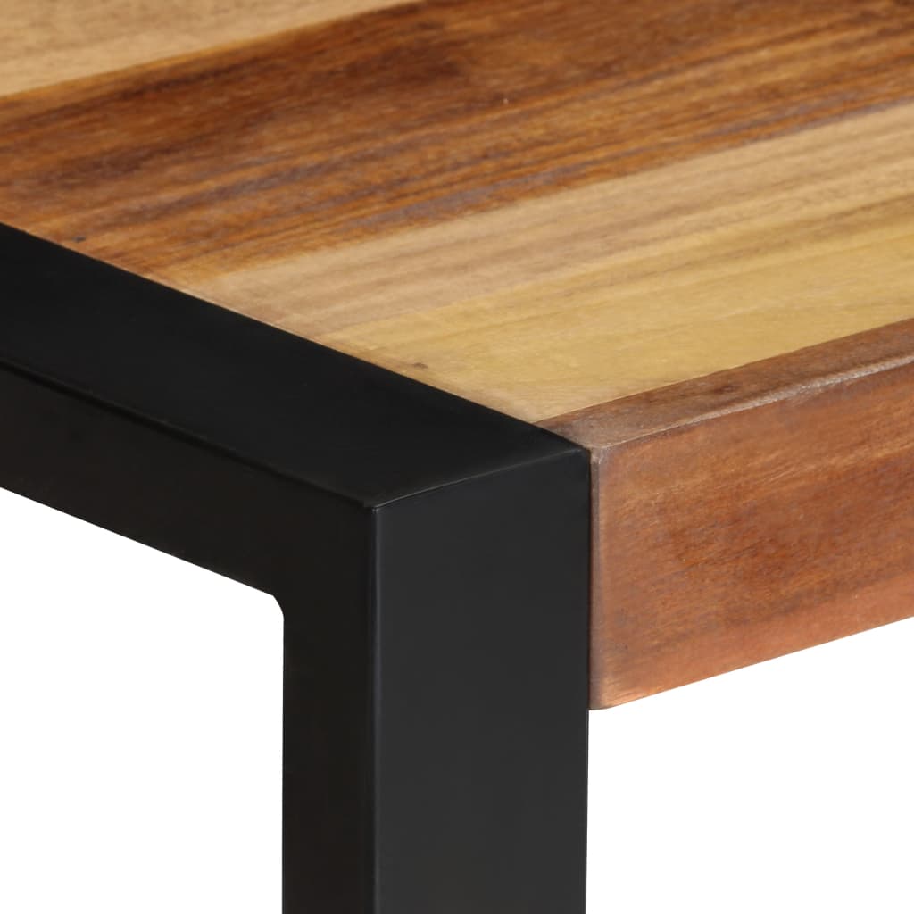 vidaXL Dining Table 23.6"x23.6"x29.5" Solid Acacia Wood with Sheesham Finish-1