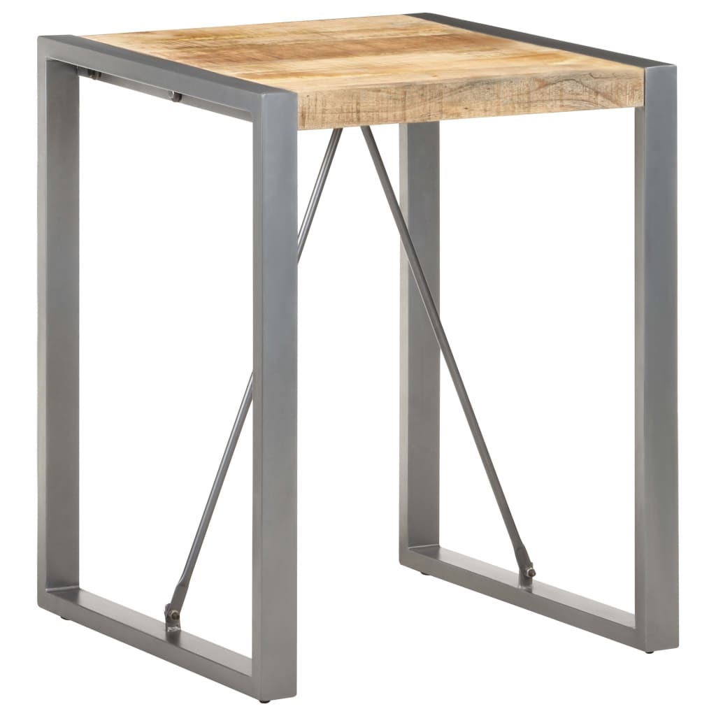 vidaXL Dining Table 23.6"x23.6"x29.5" Solid Rough Mango Wood-5